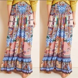 NWOT Anthropologie Bhanuni Jyoti Allaire High Low Blue Skirt Size small